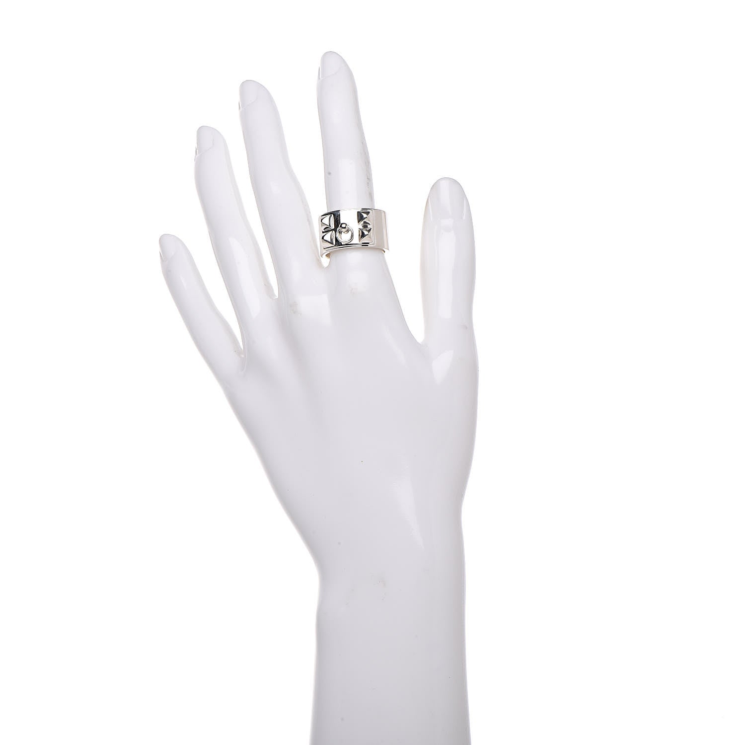 Hermes Sterling Silver Collier De Chien CDC Ring 54 6.75 2 of 5