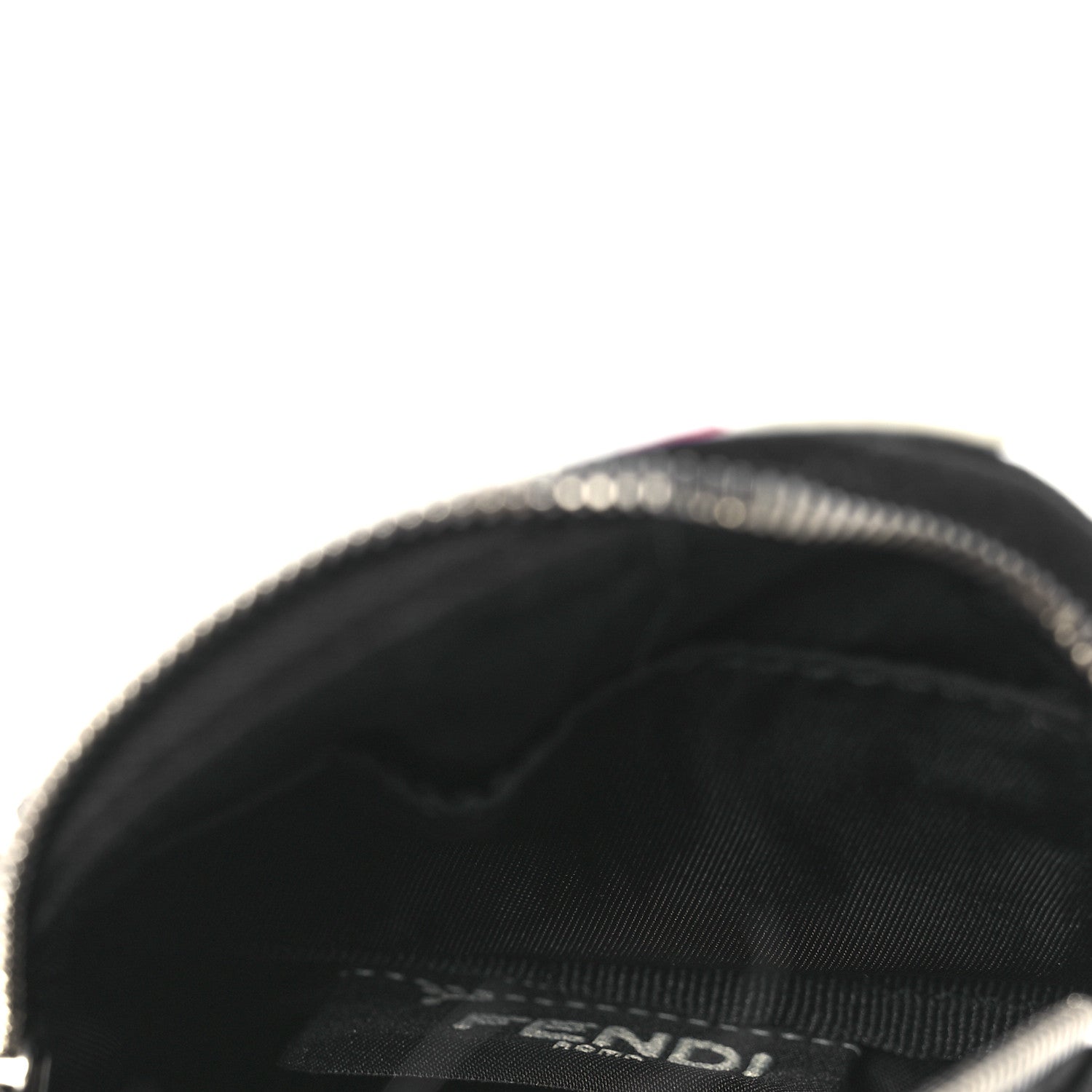 Fendi Nylon Shiny Nappa Nutria Fox Fur Monster Eyes Mini Backpack Charm Black Multicolor 4 of 8
