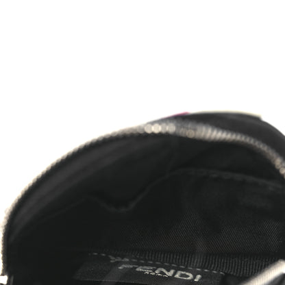 Fendi Nylon Shiny Nappa Nutria Fox Fur Monster Eyes Mini Backpack Charm Black Multicolor 4 of 8