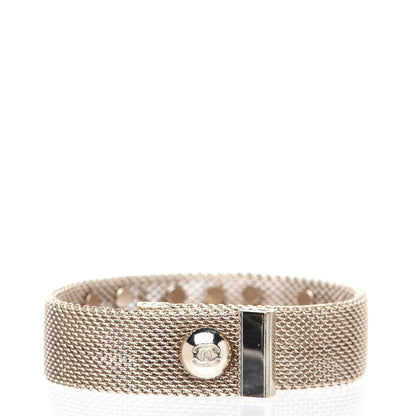 Chanel Metal Mesh Logo Bracelet Gold 3 of 9