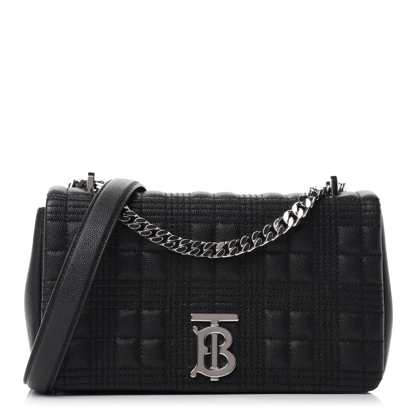 Grainy Calfskin Quilted Lola Bag Black