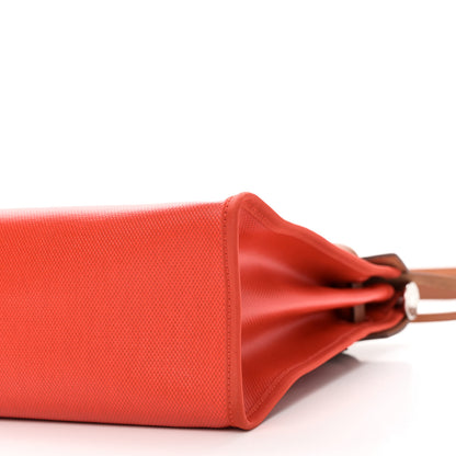 Hermes Toile H Berline Vache Hunter Herbag Zip 31 PM Orange Mecano Fauve 11 of 12