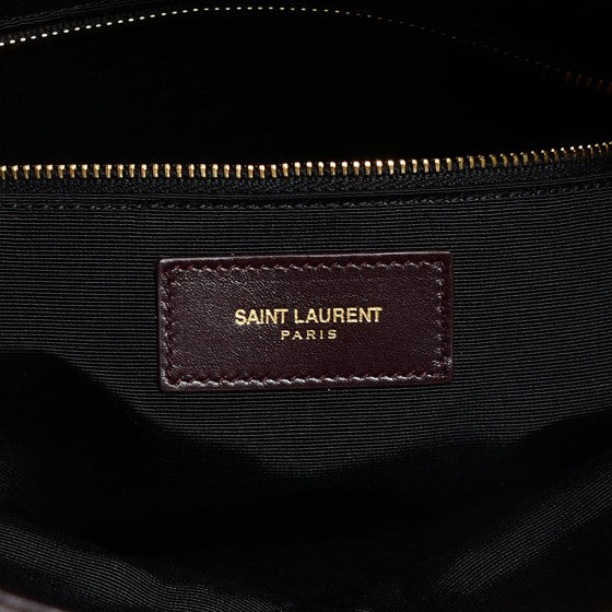 Smooth Calfskin Large Letters Fold-Over Clutch Burgundy
