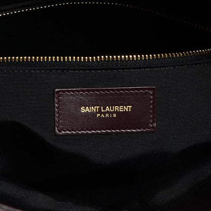 Saint Laurent Smooth Calfskin Large Letters Fold-Over Clutch Burgundy 6 of 16