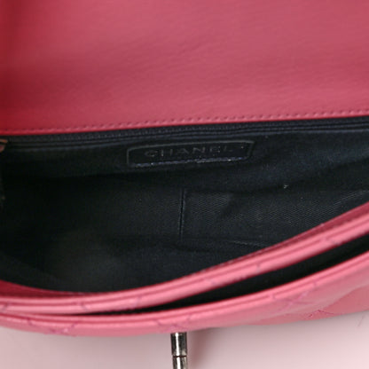 Chanel Shiny Goatskin Quilted Small Double Carry Waist Chain Flap Pink 4 of 8