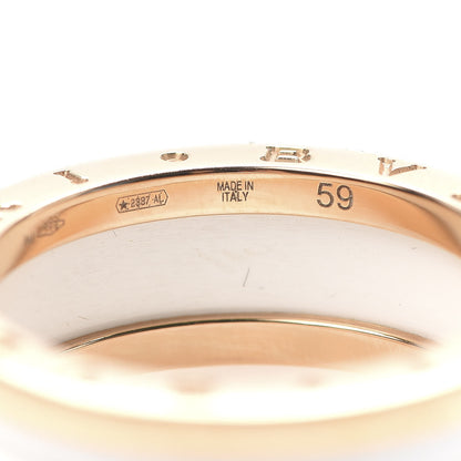 Bulgari 18K Rose Gold White Ceramic B.Zero1 Two-Band Ring 59 8.75 6 of 9