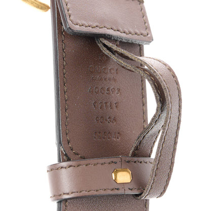 Gucci GG Supreme Monogram Matte Plutone Calfskin Double G 40mm Belt 90 36 Beige Ebony New Acero 3 of 5