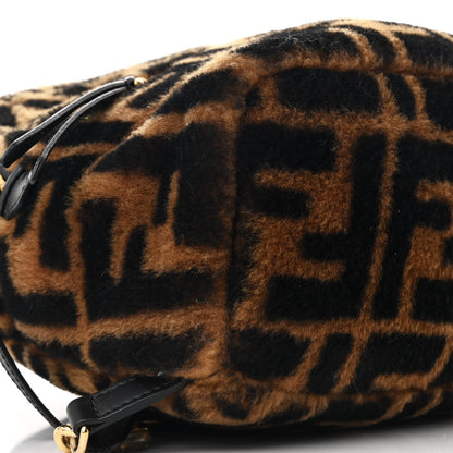 Fendi Shearling Macro FF 1974 Mini Backpack Tobacco Black 9 of 10