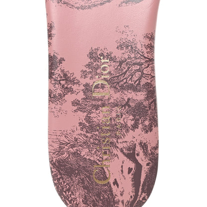Christian Dior Canvas Toile De Jouy Embroidered Dway Flat Slide Sandals 37 Chateau Rose 8 of 10