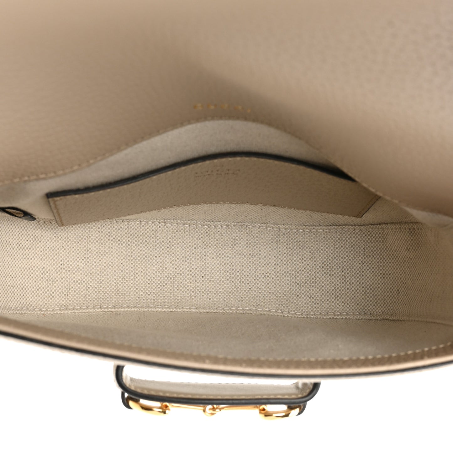 GG Supreme Monogram Textured Dollar Calfskin Web Mini Horsebit 1955 Shoulder Bag Beige Mystic White Oatmeal