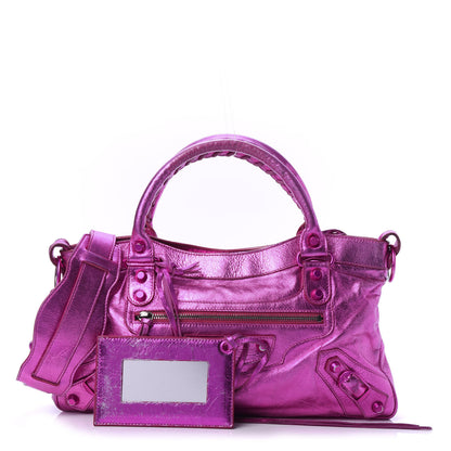 Balenciaga Metallic Chevre Classic Hardware First Magenta 1 of 14