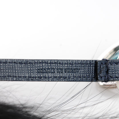 Fendi Vitello Elite Fox Goat Fur Granite Monster Bag Bug Cube Charm Military Denim Multicolor 12 of 12