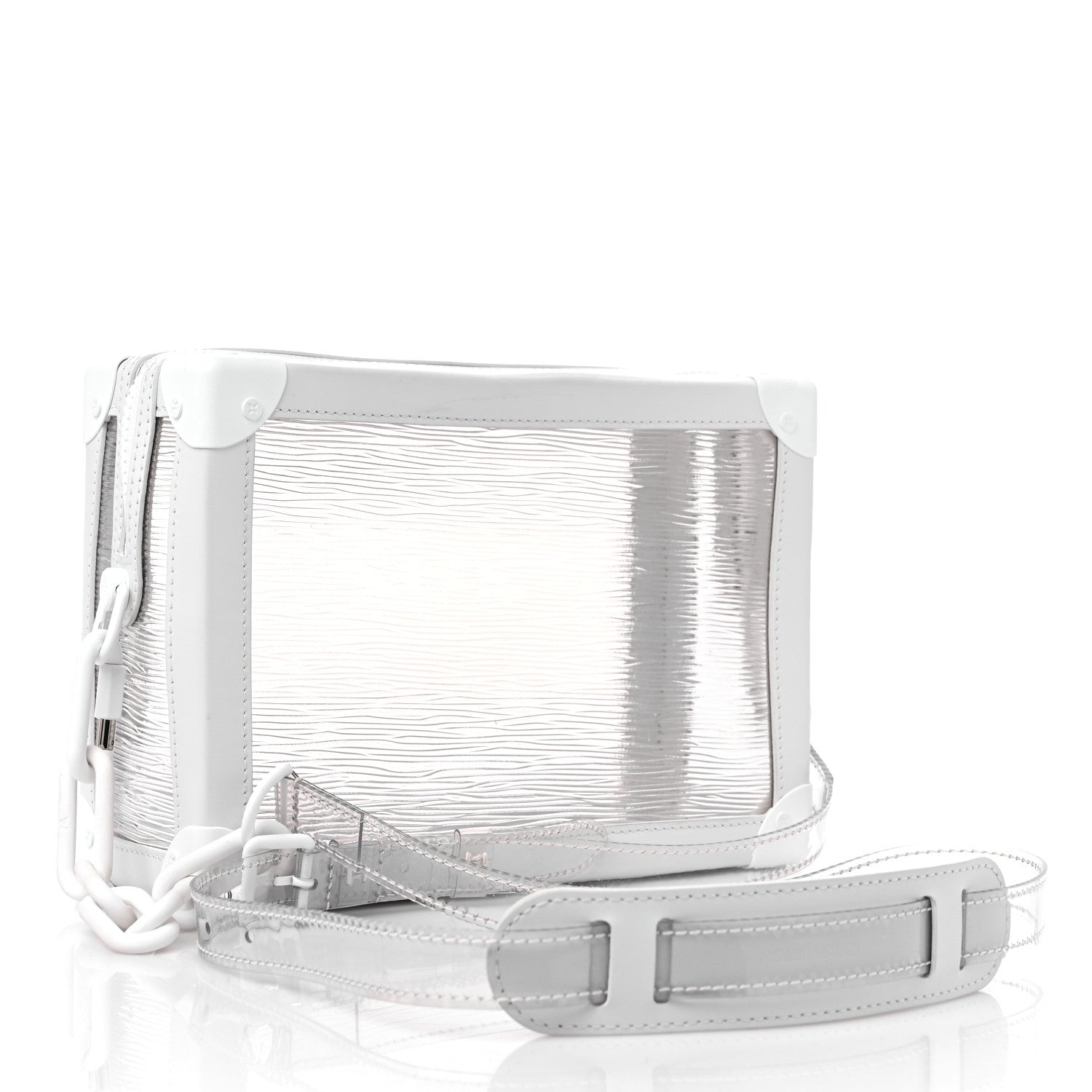 Louis Vuitton Calfskin PVC Epi Plage Soft Trunk Optic White 3 of 10