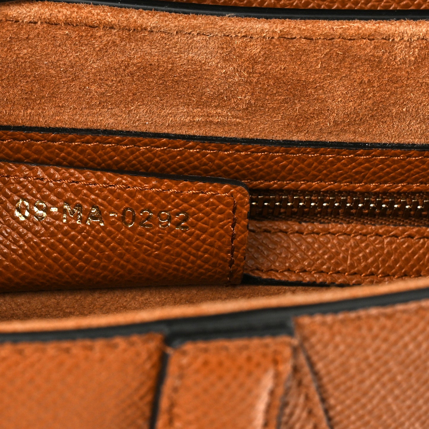 Grained Calfskin Saddle Bag With Strap Camello