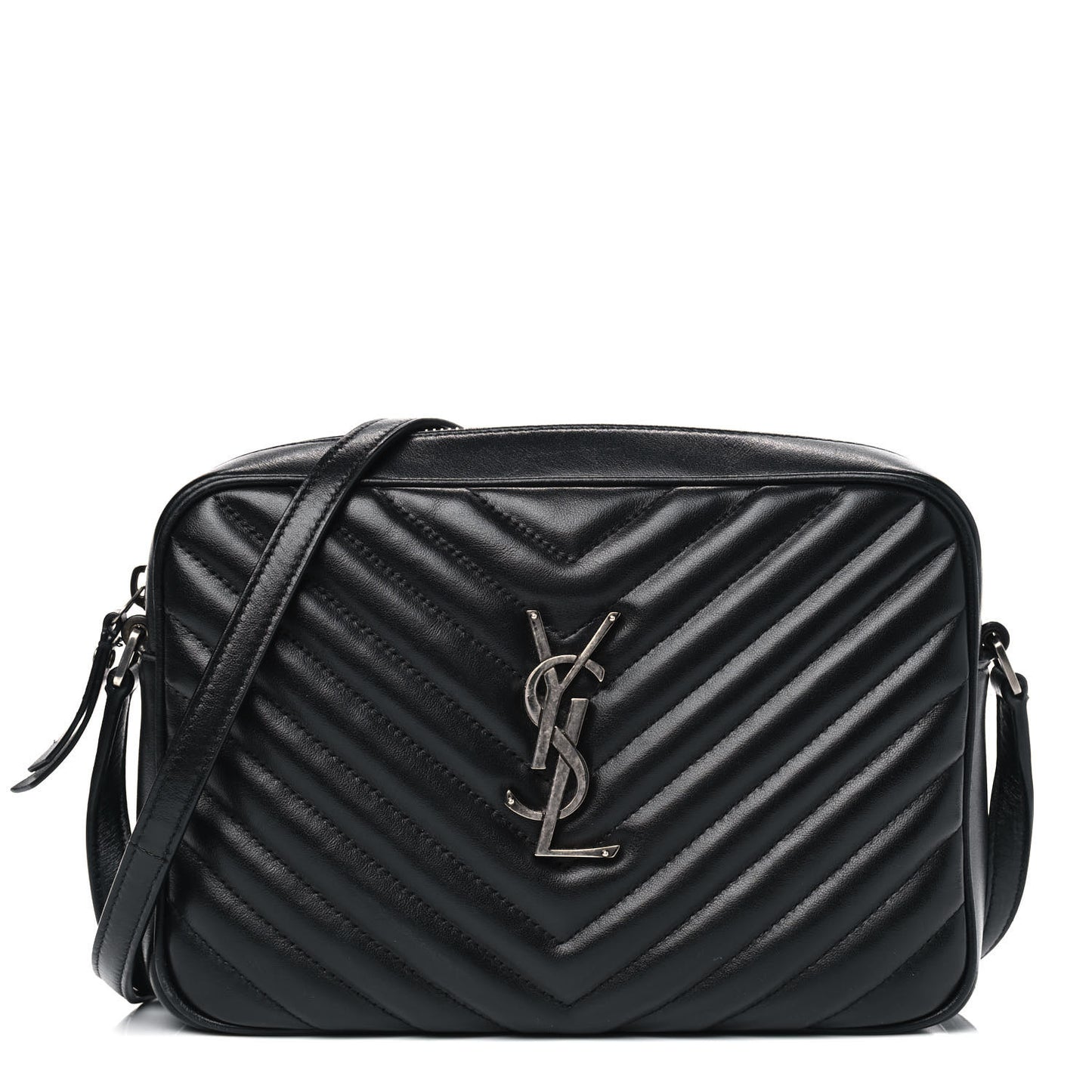 Calfskin Matelasse Monogram Lou Camera Bag Black