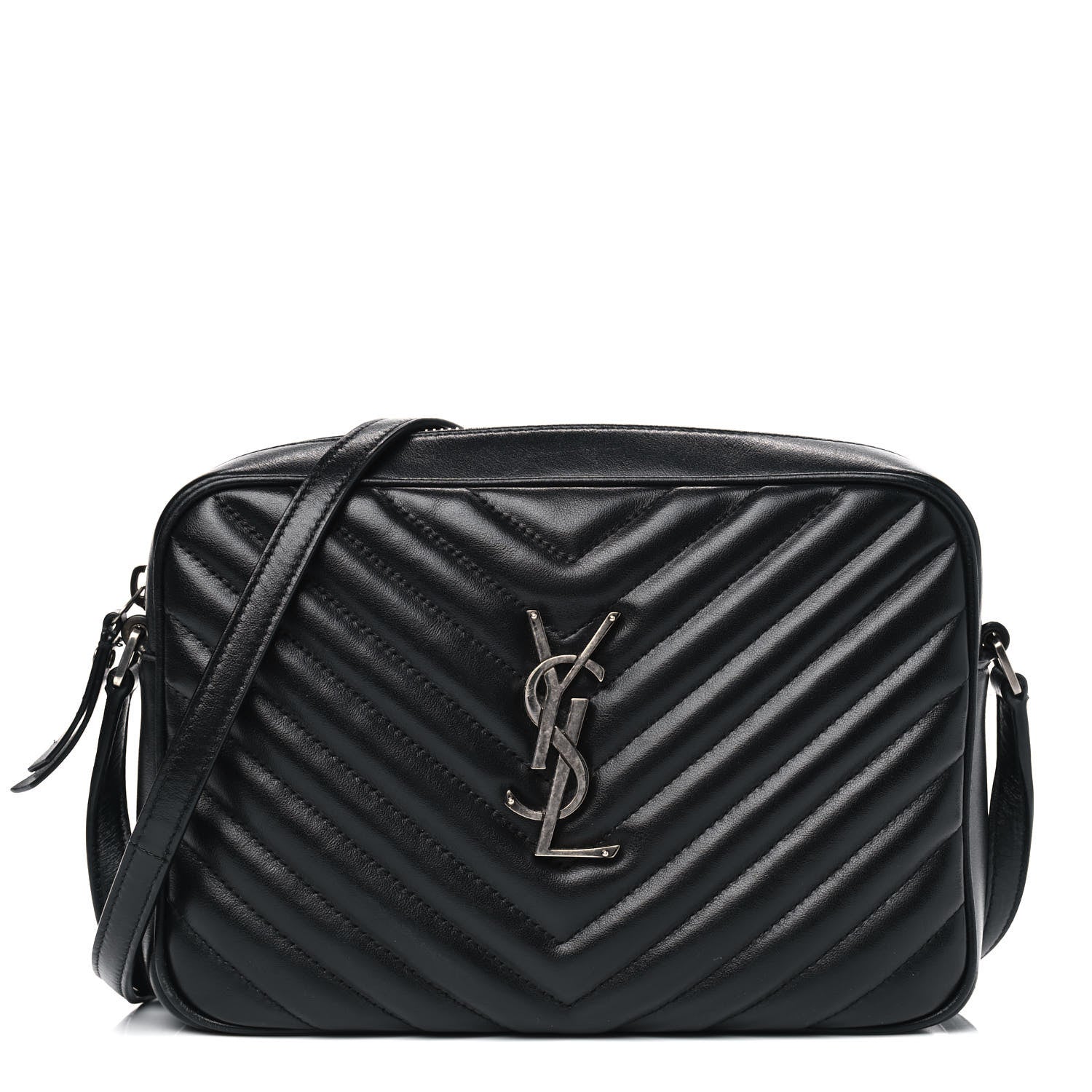 Saint Laurent Calfskin Matelasse Monogram Lou Camera Bag Black 1 of 9