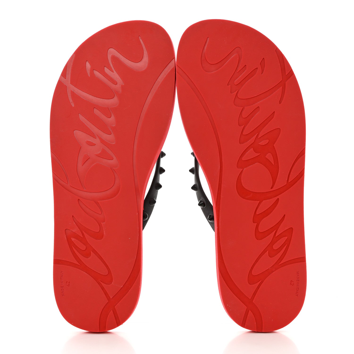 Christian Louboutin Rubber Spike Loubi Donna Flip Flop 42 Black 5 of 8