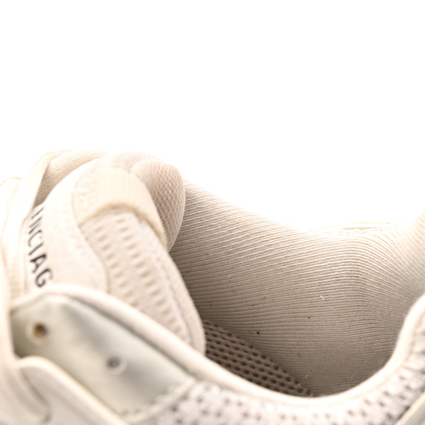 Rubber Mesh Fabric Monocolor Recycled Sole Womens Track Sneakers 39 White