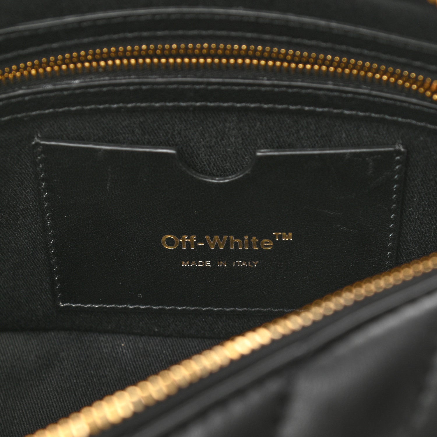 Off-White Calfskin Diagonal Quilted Jackhammer Camera Bag Black 6 of 9