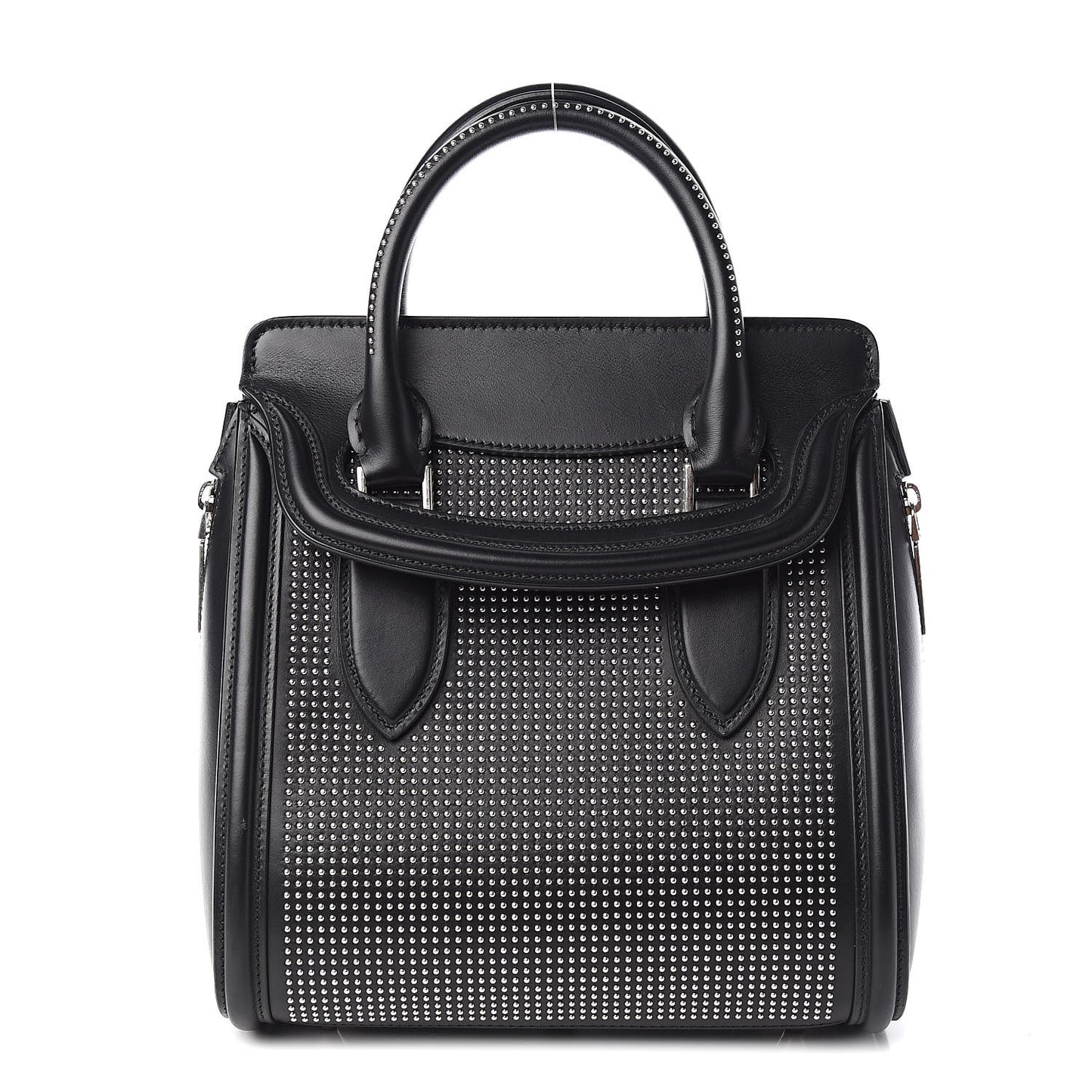 Calfskin Studded Large Heroine Black