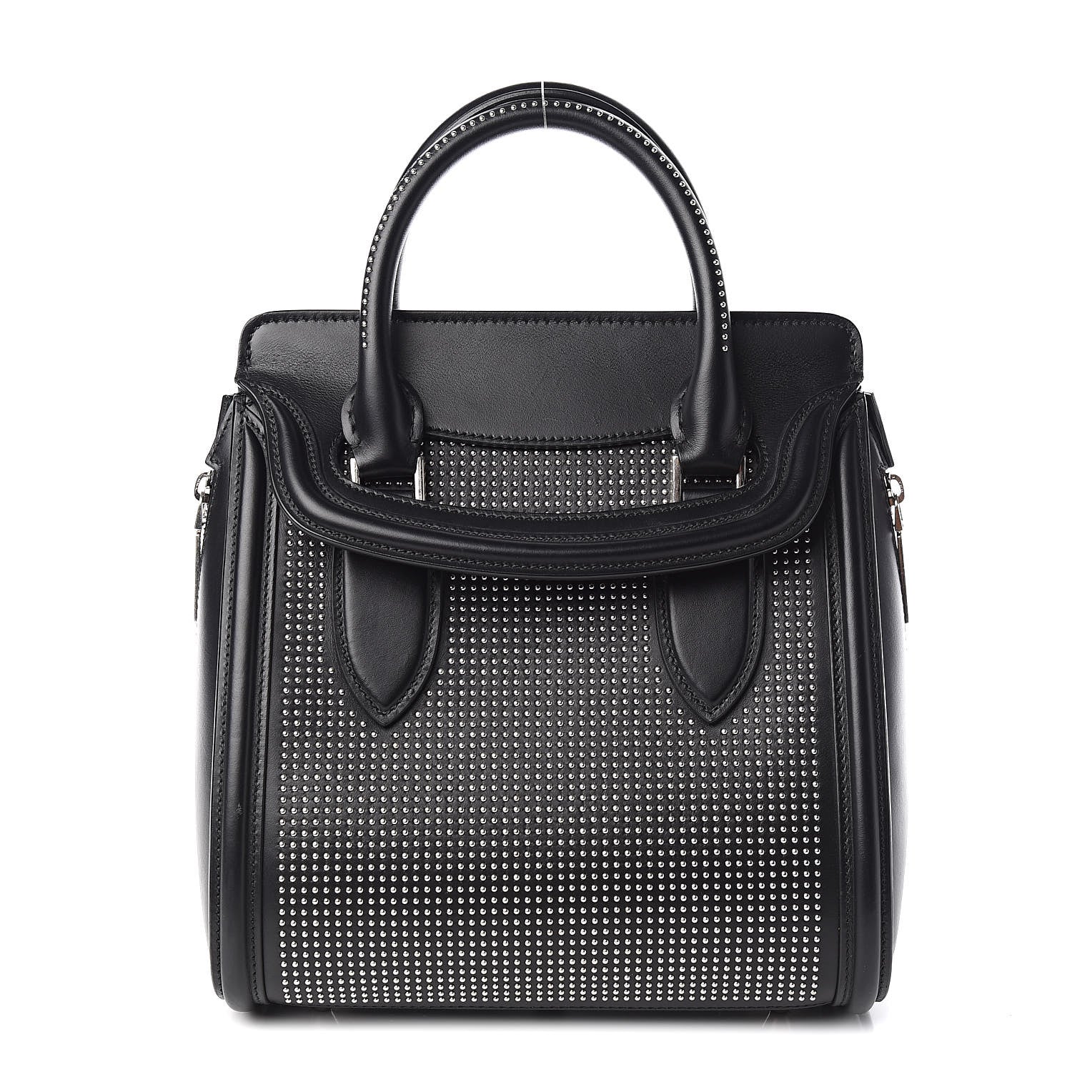 Alexander McQueen Calfskin Studded Large Heroine Black 1 of 9