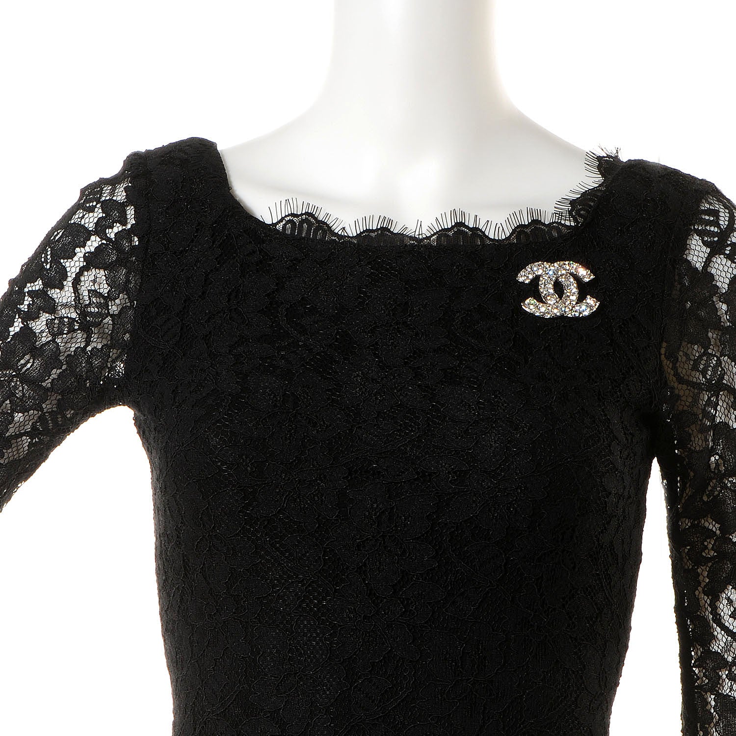 Chanel Swarovski Crystal CC Brooch Silver 2 of 4