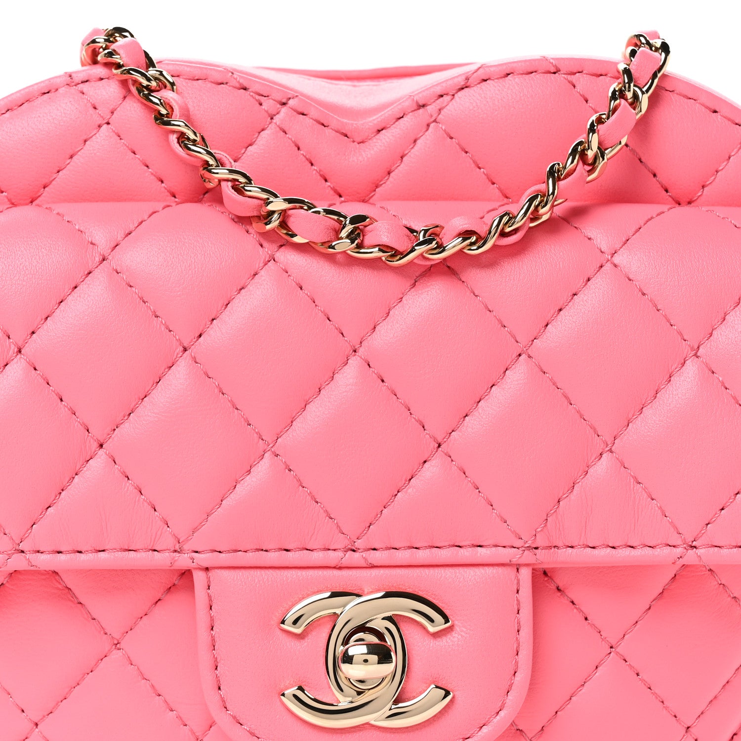 Chanel Lambskin Quilted CC In Love Heart Bag Pink 8 of 11