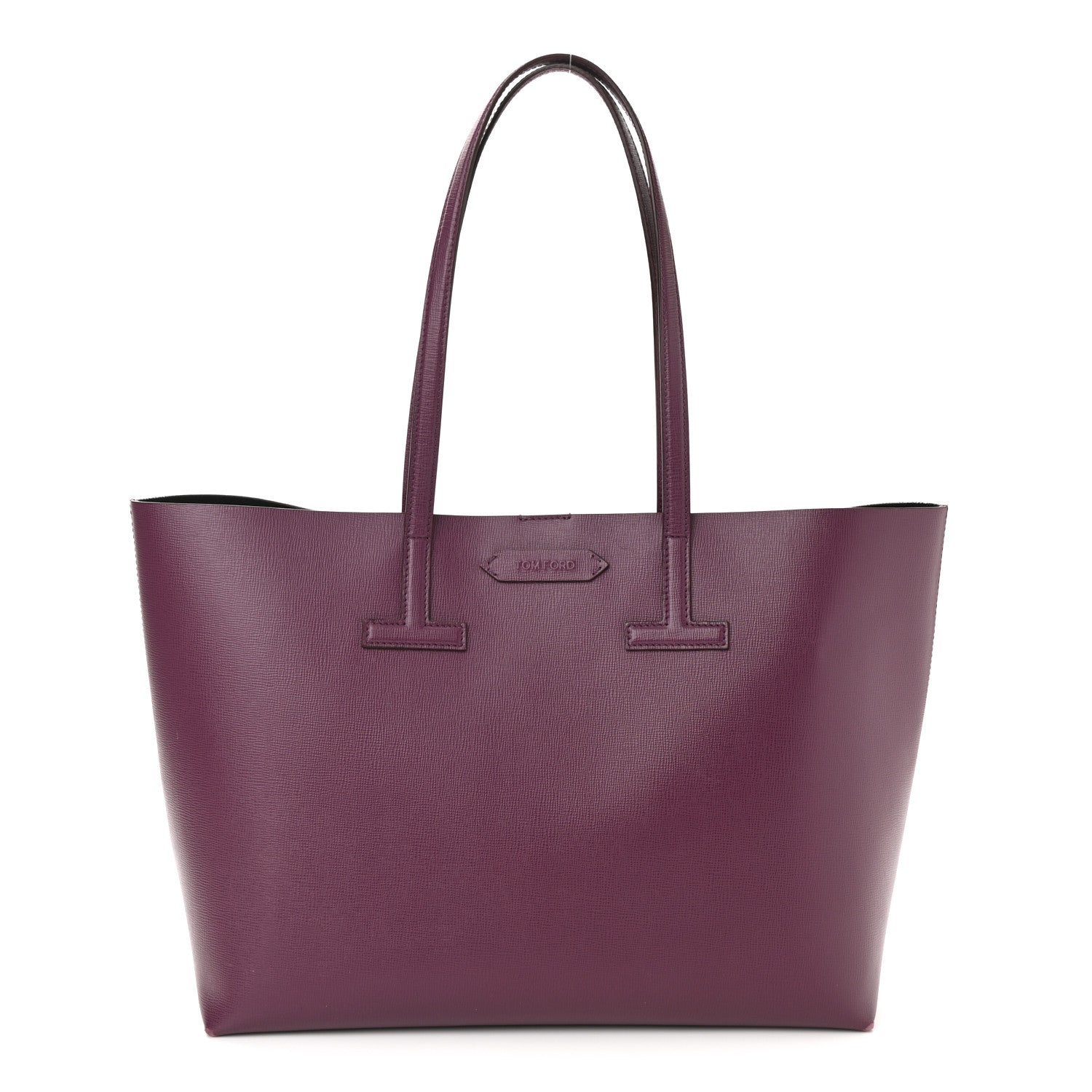 Tom Ford Grained Calfskin Small T Tote Bordeaux 1 of 14