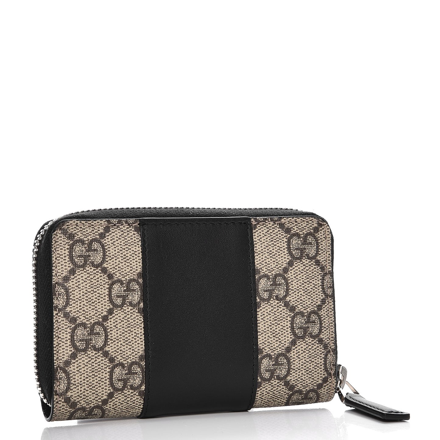 GG Supreme Monogram Zip Around Card Case Black
