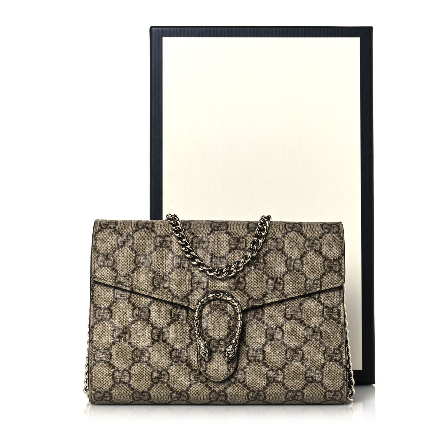 GG Supreme Monogram Mini Dionysus Chain Wallet Beige Taupe
