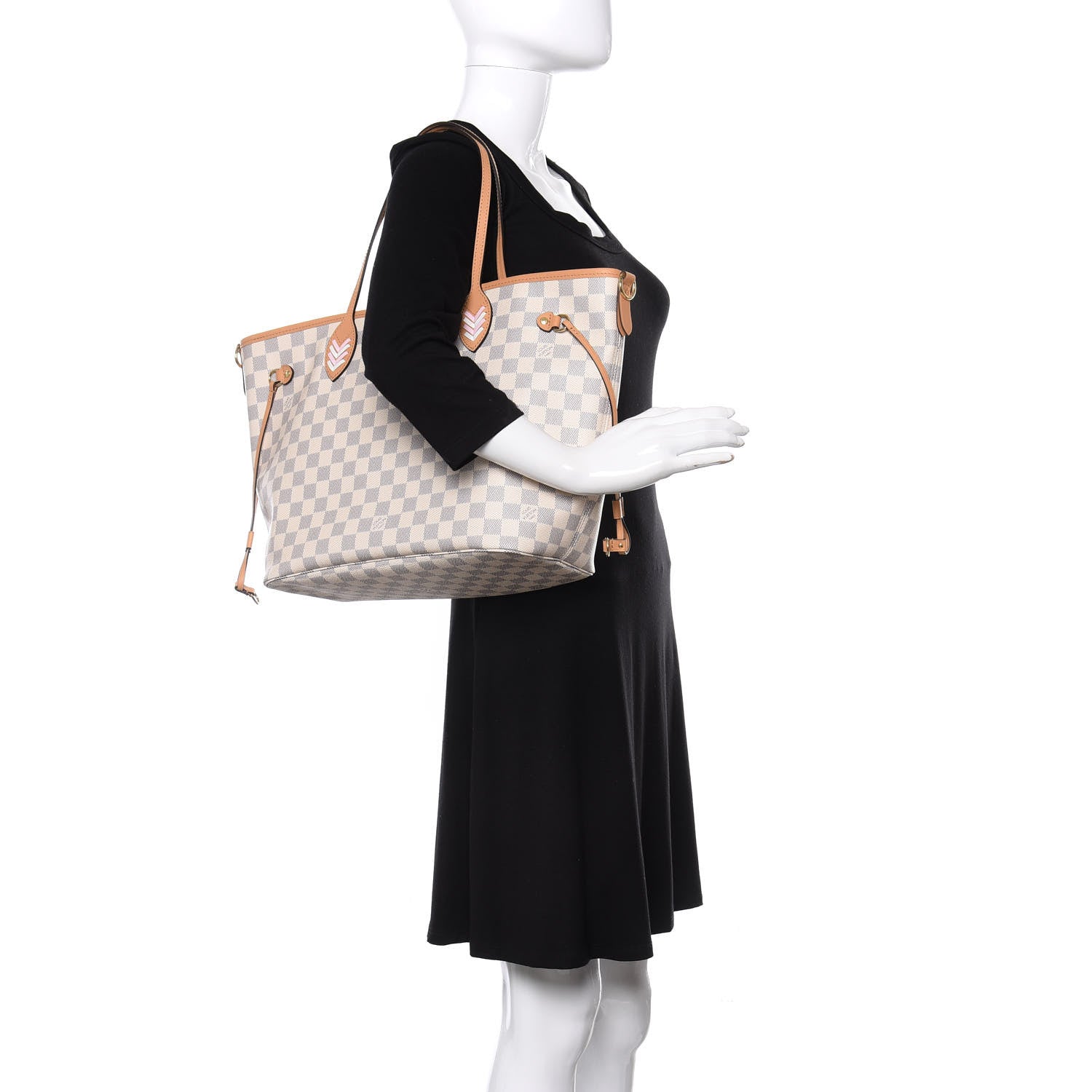 Louis Vuitton Damier Azur Braided Neverfull MM Orange 2 of 10