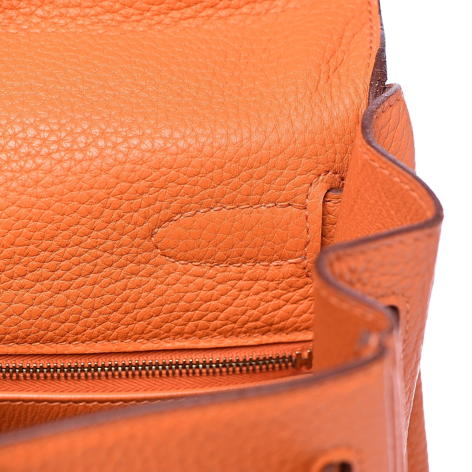 Hermes Taurillon Clemence Kelly Retourne 32 Orange 11 of 33