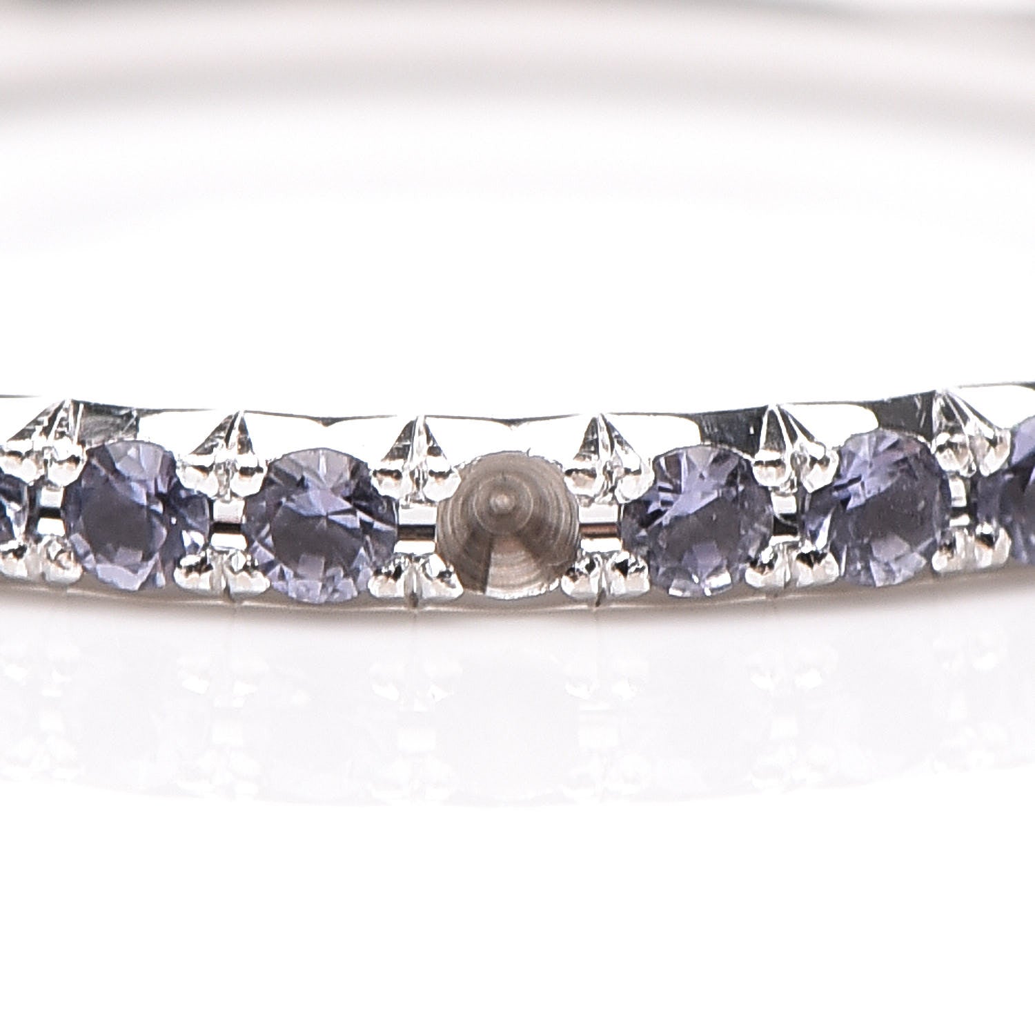 Tiffany 18K White Gold Iolite Metro Ring 47 4.25 5 of 7