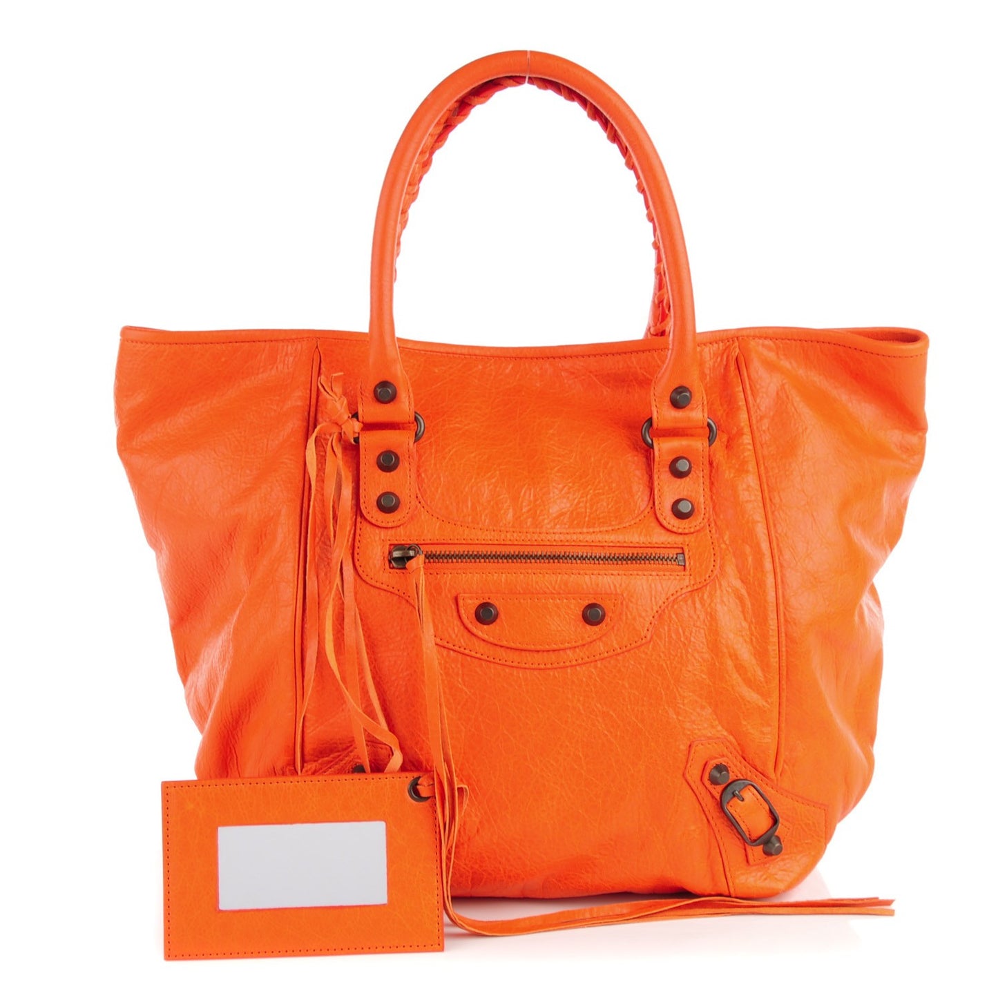 Agneau Classic Hardware S Sunday Tote Tangerine