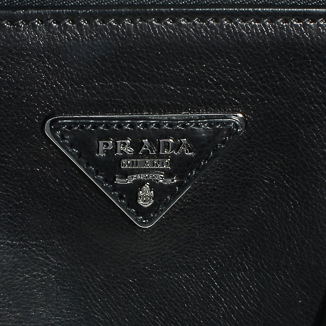 Glace Calf Twin Pocket Tote Nero Black