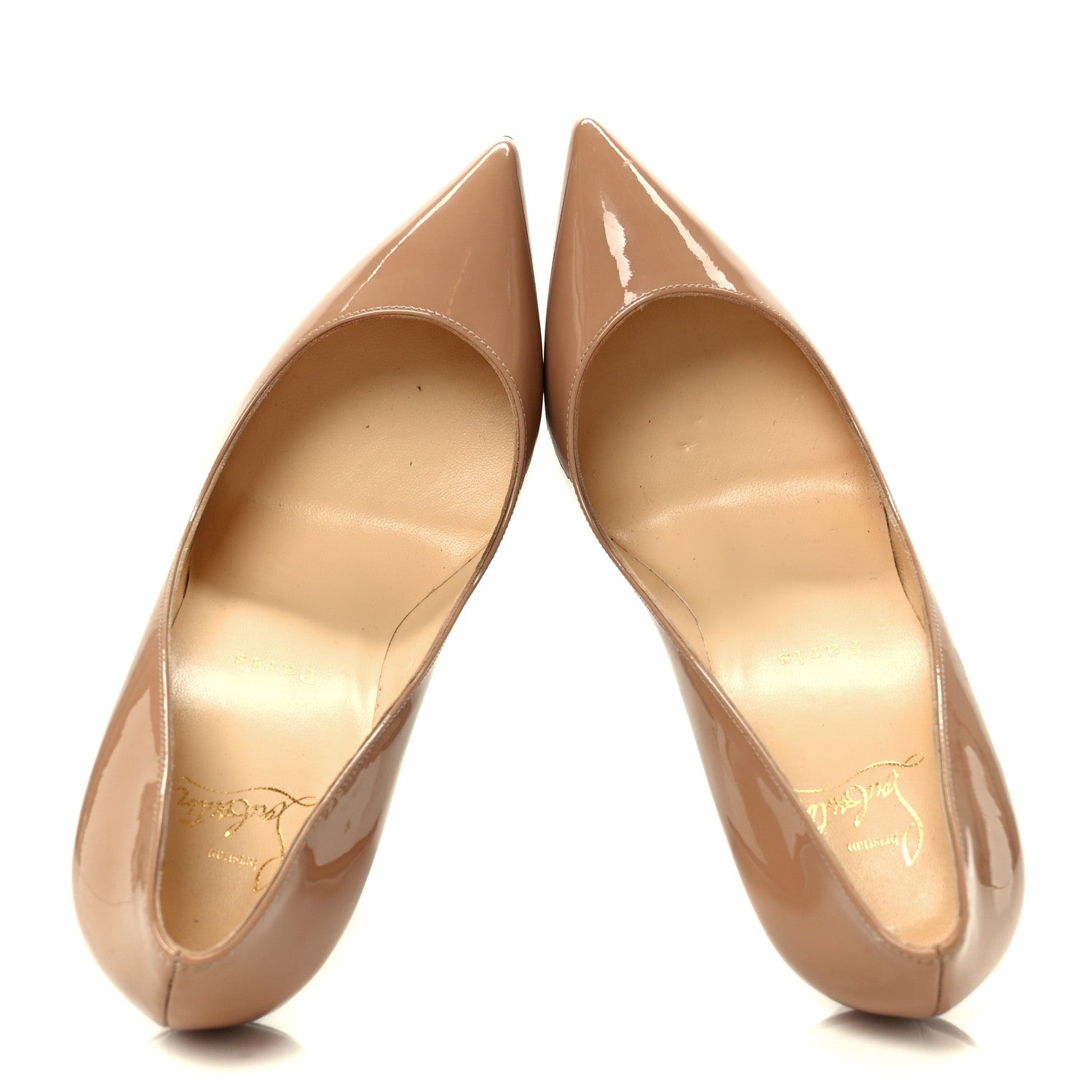 Christian Louboutin Patent Pigalle Follies 100 Pumps 40 Nude 2 of 9