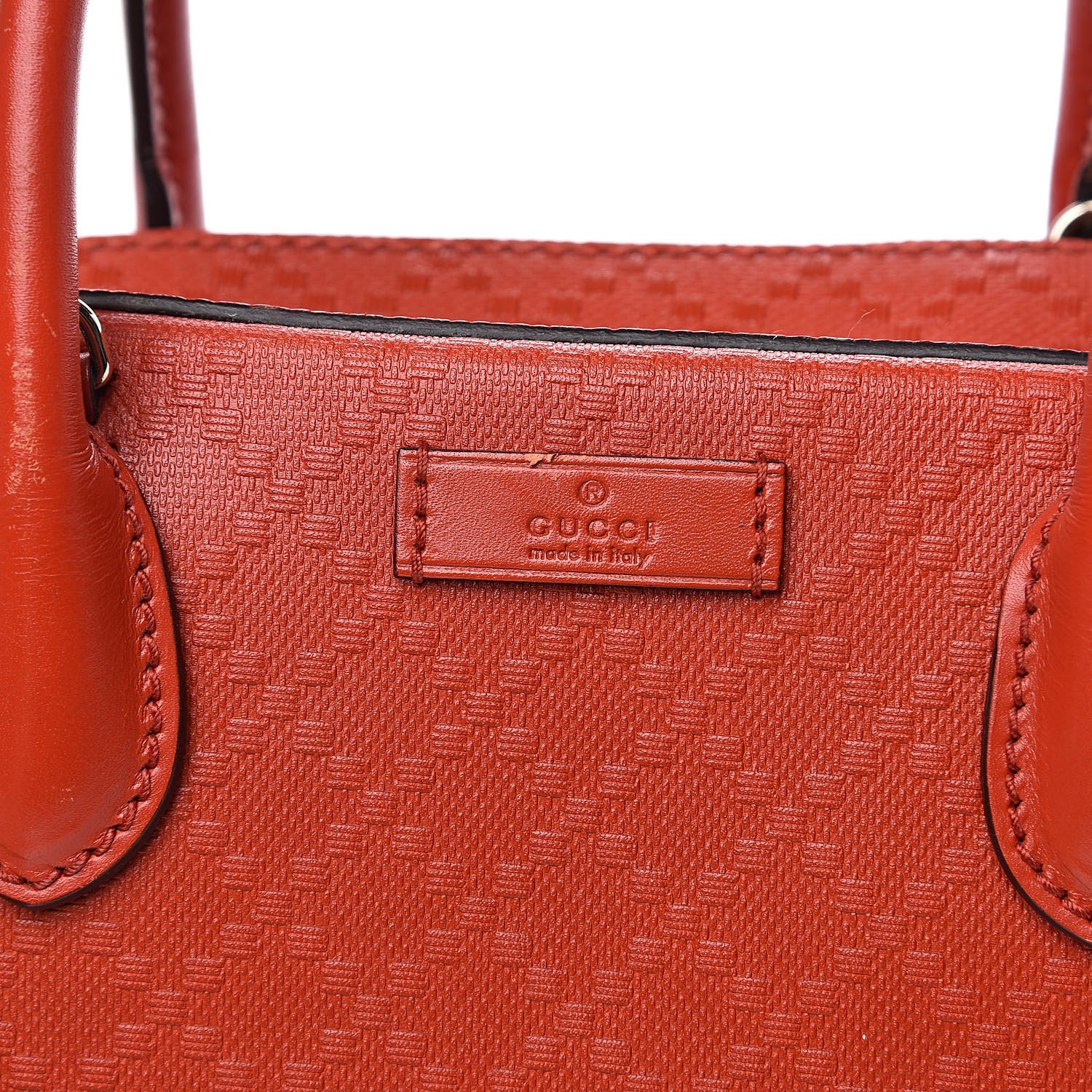 Gucci Calfskin Diamante Small Top Handle Bag Orange 8 of 13