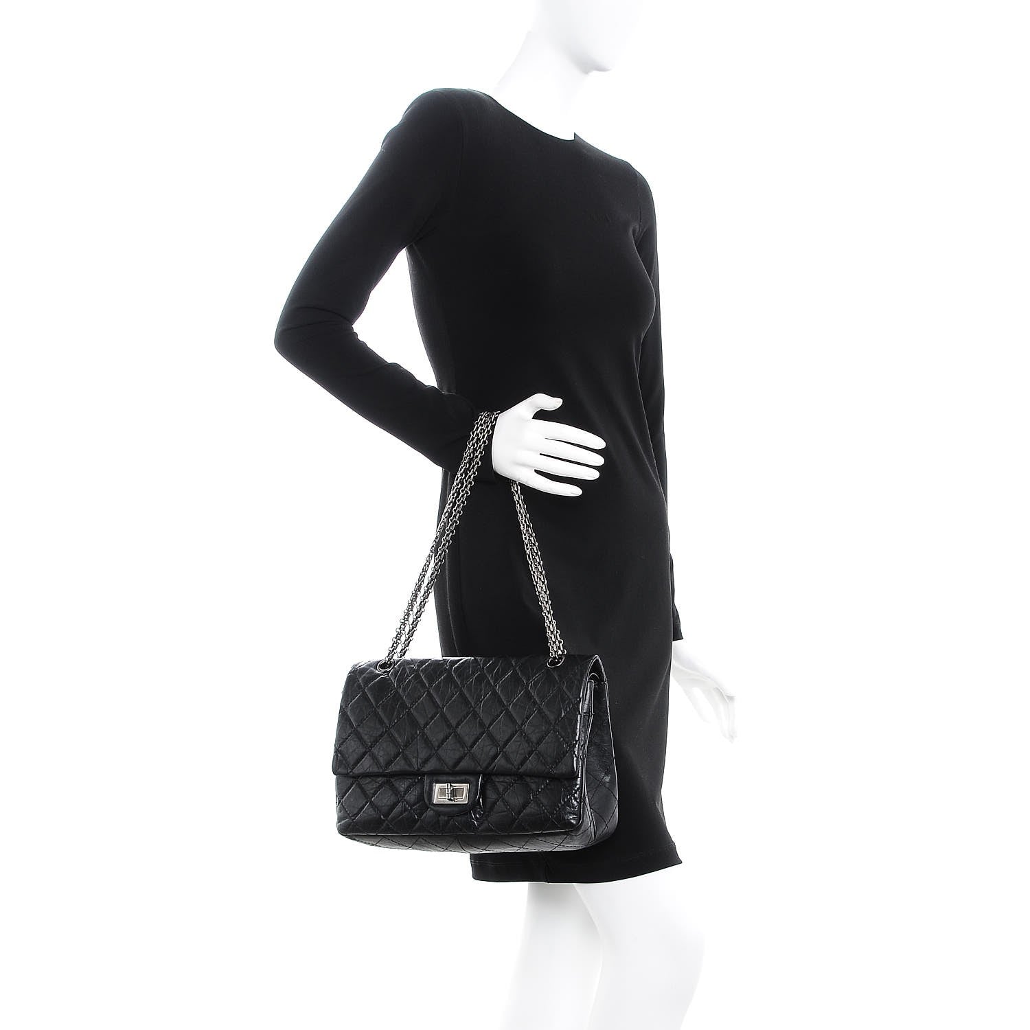 Chanel Aged Calfskin Quilted 2.55 Reissue 227 Flap Black 3 of 8