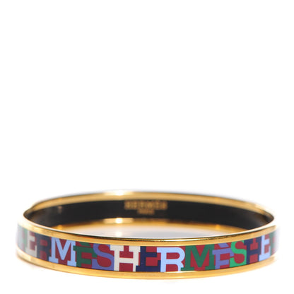 Hermes Enamel Printed Capitales Narrow Bracelet 70 1 of 5