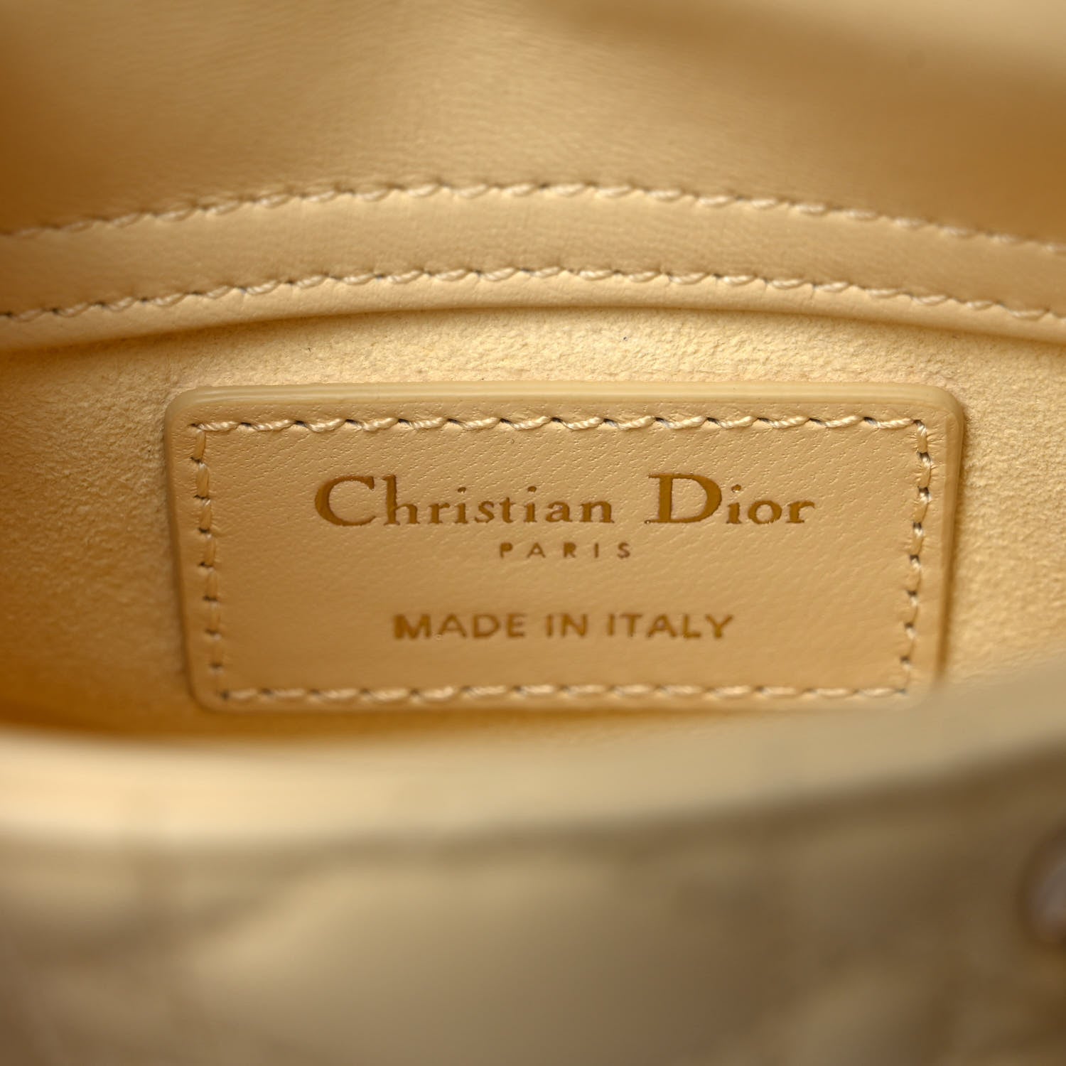 Christian Dior Lambskin Cannage Micro Lady Dior Soft Yellow 6 of 10