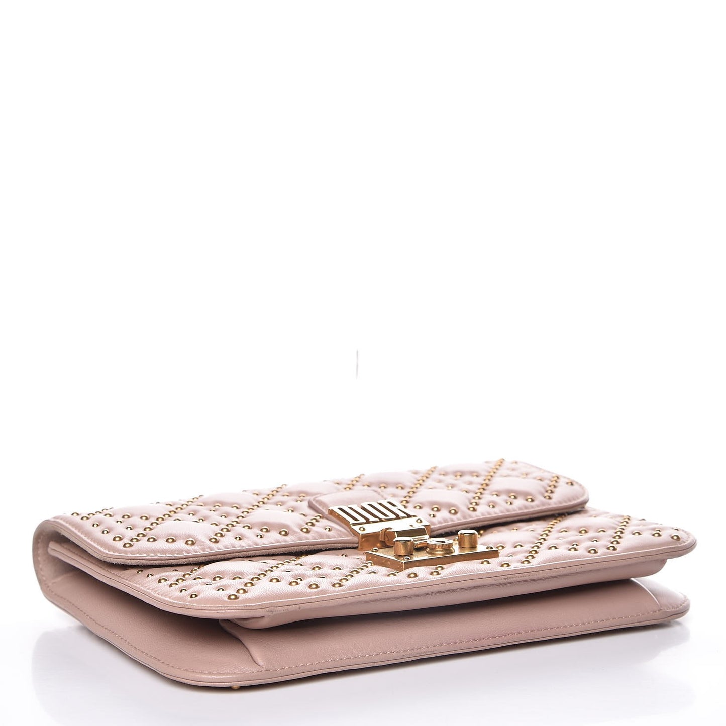 Lambskin Cannage Studded Large Dioraddict Flap Bag Nude