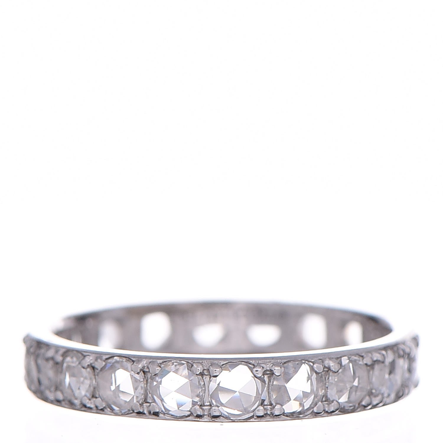 Tiffany 18K White Gold Diamond Metro Rose Cut Eternity Band Ring 54 7 1 of 6