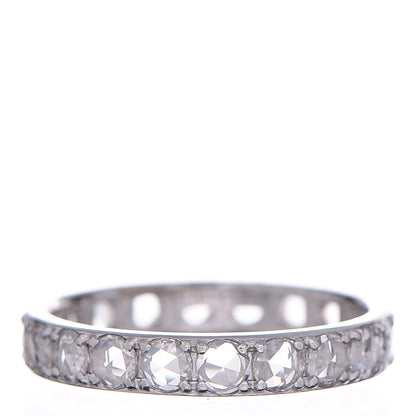 Tiffany 18K White Gold Diamond Metro Rose Cut Eternity Band Ring 54 7 1 of 6