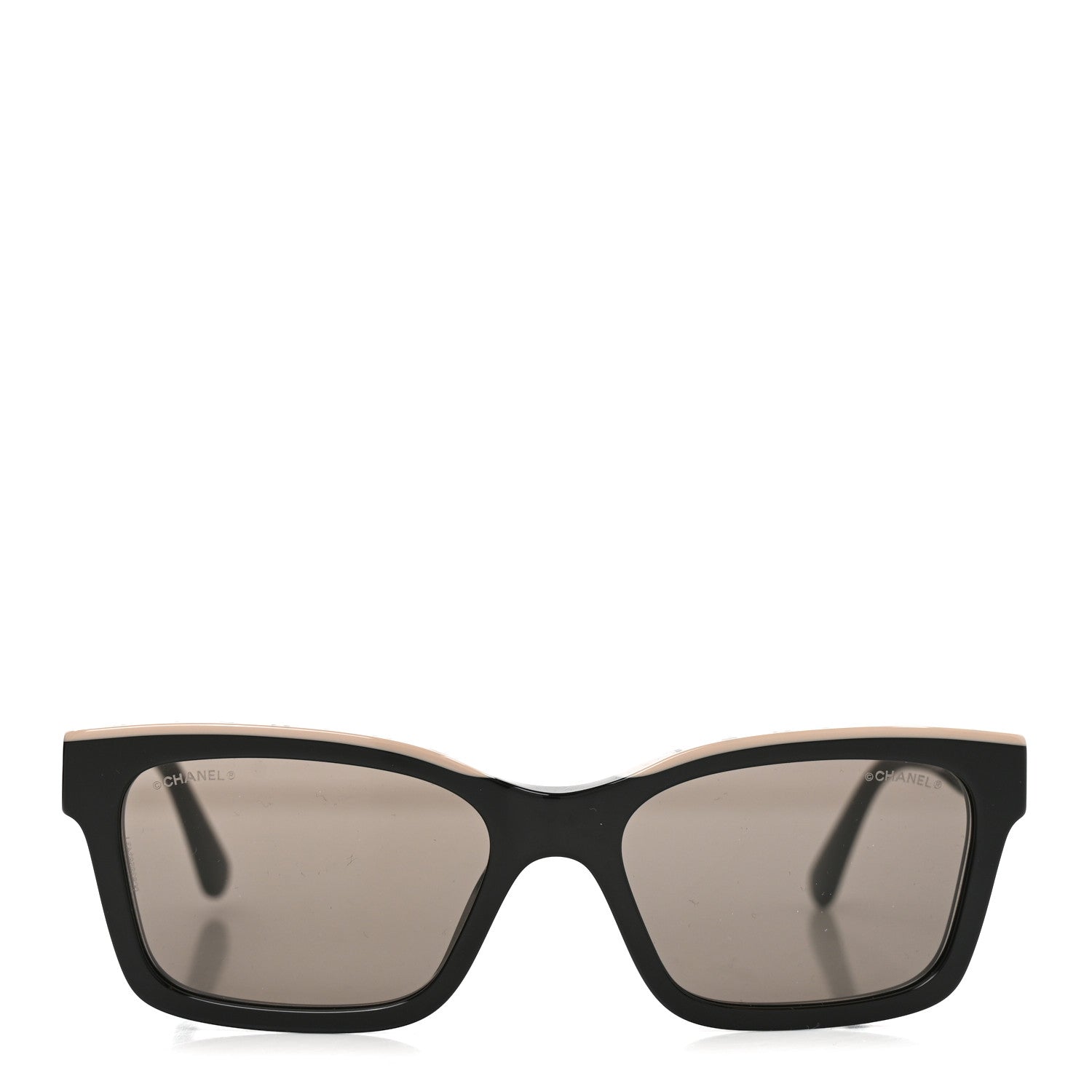Chanel Acetate Polarized Square Sunglasses 5417 Black Beige 2 of 7