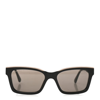 Chanel Acetate Polarized Square Sunglasses 5417 Black Beige 2 of 7
