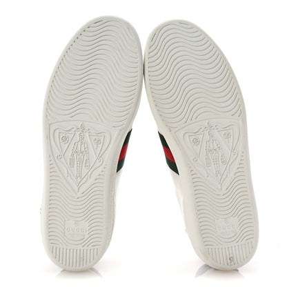 Gucci Calfskin Web Floral Embroidered Womens Ace Sneakers 37 White 6 of 10