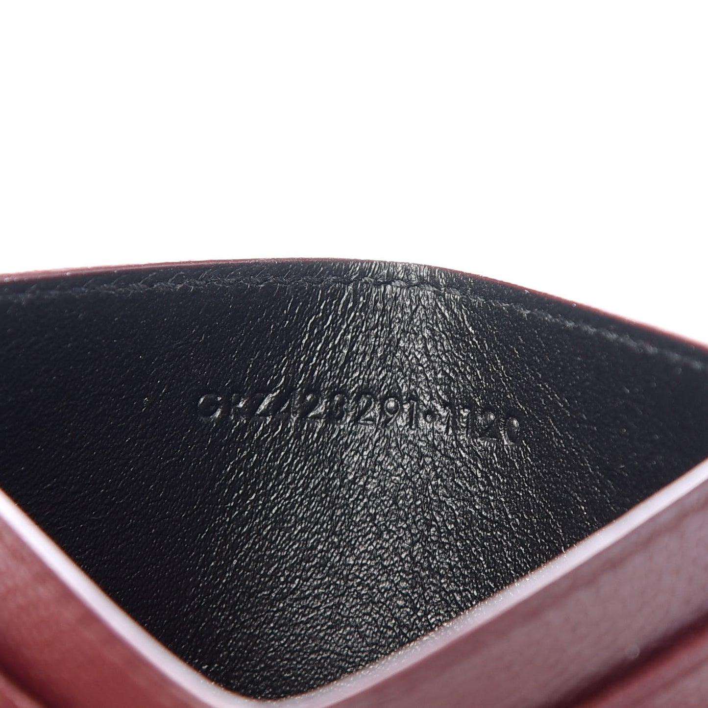 Grain De Poudre Matelasse Chevron Monogram Credit Card Case Bordeaux