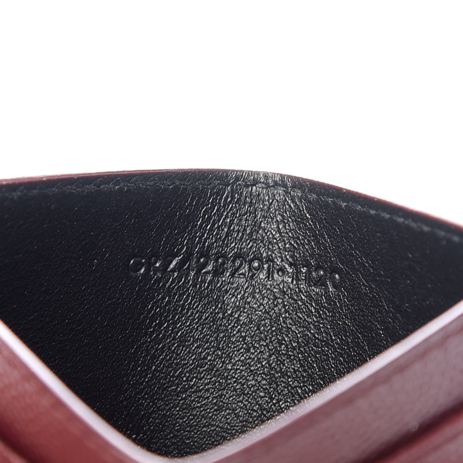 Saint Laurent Grain De Poudre Matelasse Chevron Monogram Credit Card Case Bordeaux 7 of 8
