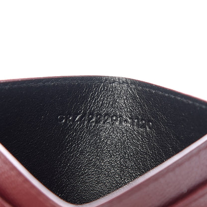 Saint Laurent Grain De Poudre Matelasse Chevron Monogram Credit Card Case Bordeaux 7 of 8