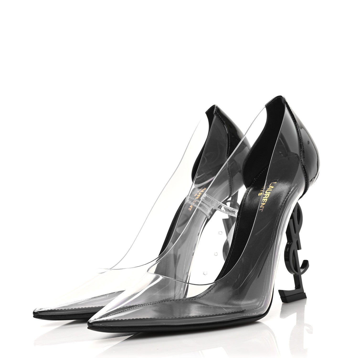 Saint Laurent Patent Calfskin PVC Opyum 110 Pump 40 Black Transparent 3 of 8